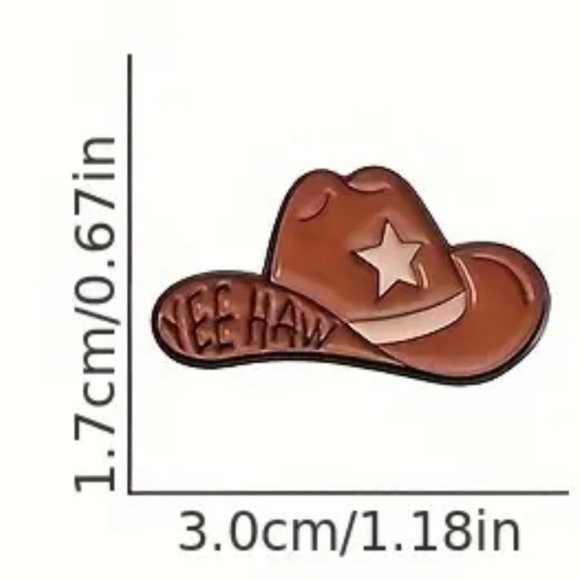 Yee Haw Western Cowboy hat Enamel Pin - Picture 4 of 4